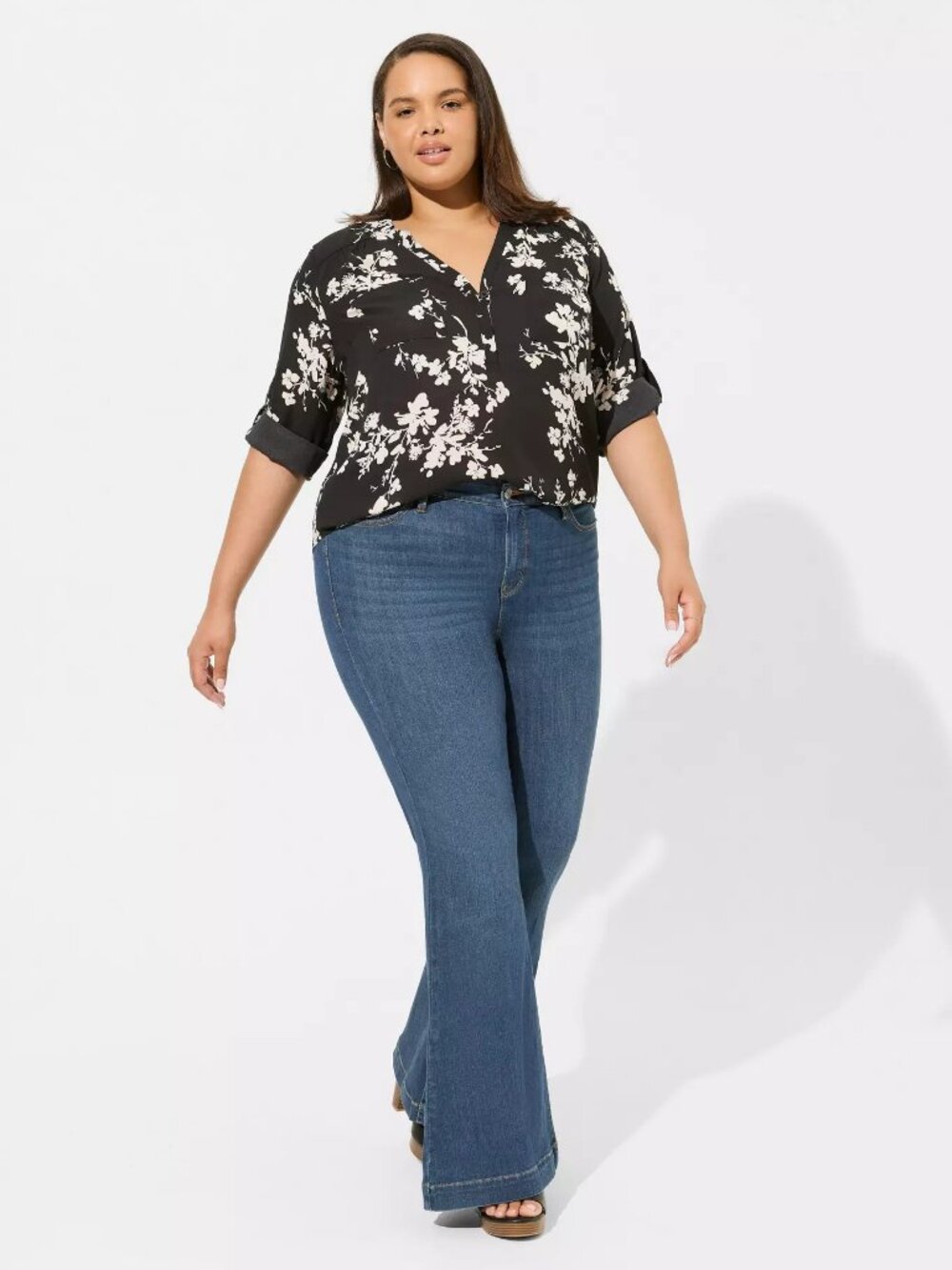 TORRID Harper 3/4 Sleeve Pullover Blouse Size 1 - Picture 3 of 8